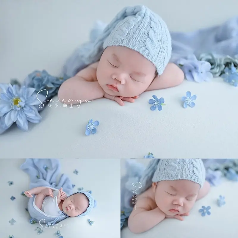 Blue Love Floral Theme Set - Newborn Photography Props - Image 3